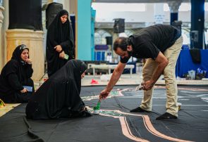 ۷۵۰ متر هنرِ دست برای استقبال از پیکر مطهر رهبر شهید در قم